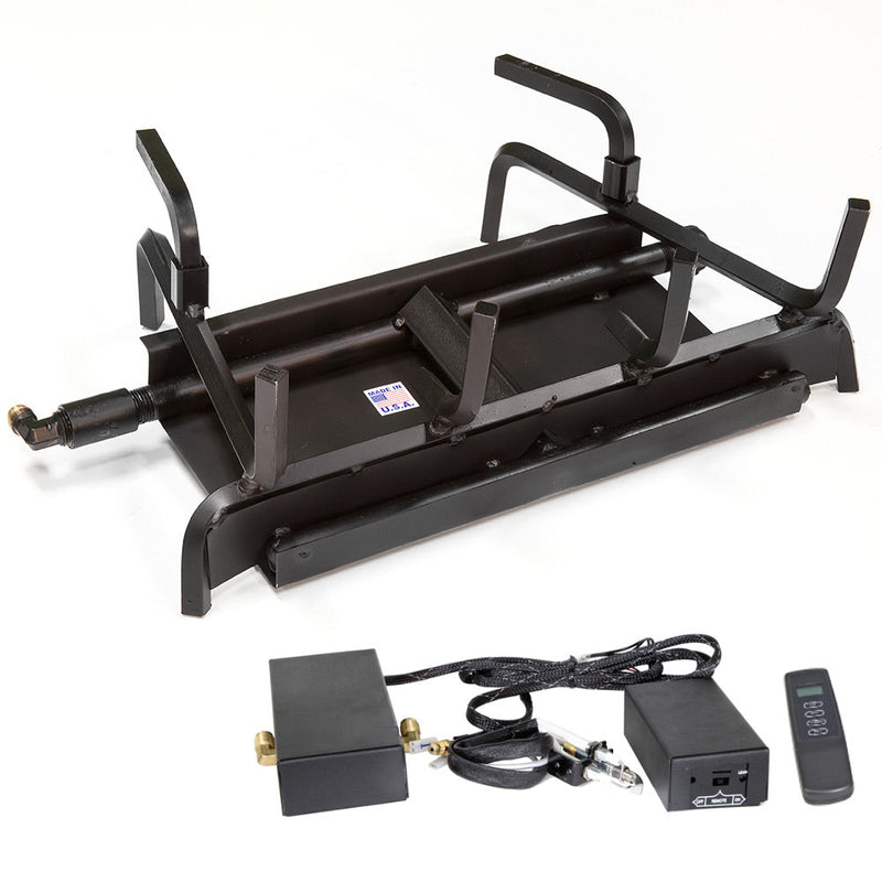 Grand Canyon 60" Assembled 2-Burner Vented Gas Burner System with Electronic Ignition & Rock Kit