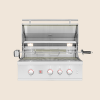 Summerset TRL Pro 32-Inch Built-In Gas Grill — lid open, manufacturer photograph