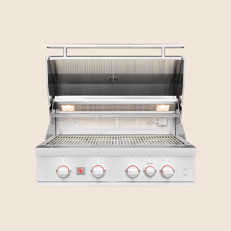 Summerset Sizzler Pro 32-Inch Built-In Gas Grill — lid open, manufacturer photograph