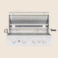 Summerset TRL Pro 40-Inch Built-In Gas Grill — lid open, manufacturer photograph