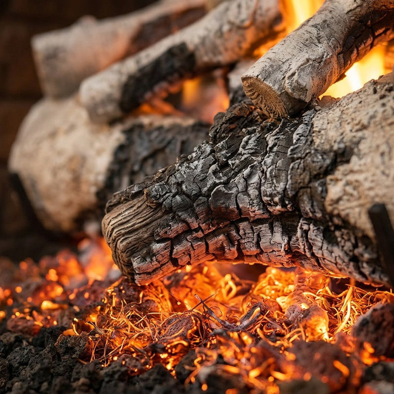 30" Charred Burnt Aspen Vented Gas Log Set | Real Fyre