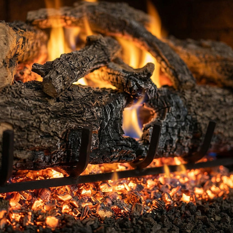 30" Charred Evergreen Oak Vented Gas Log Set | Real Fyre