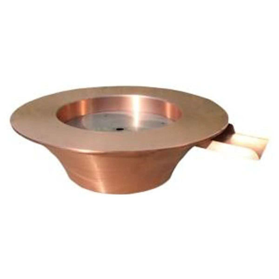 30" x 12" Copper Fire & Water Bowl Match Lit