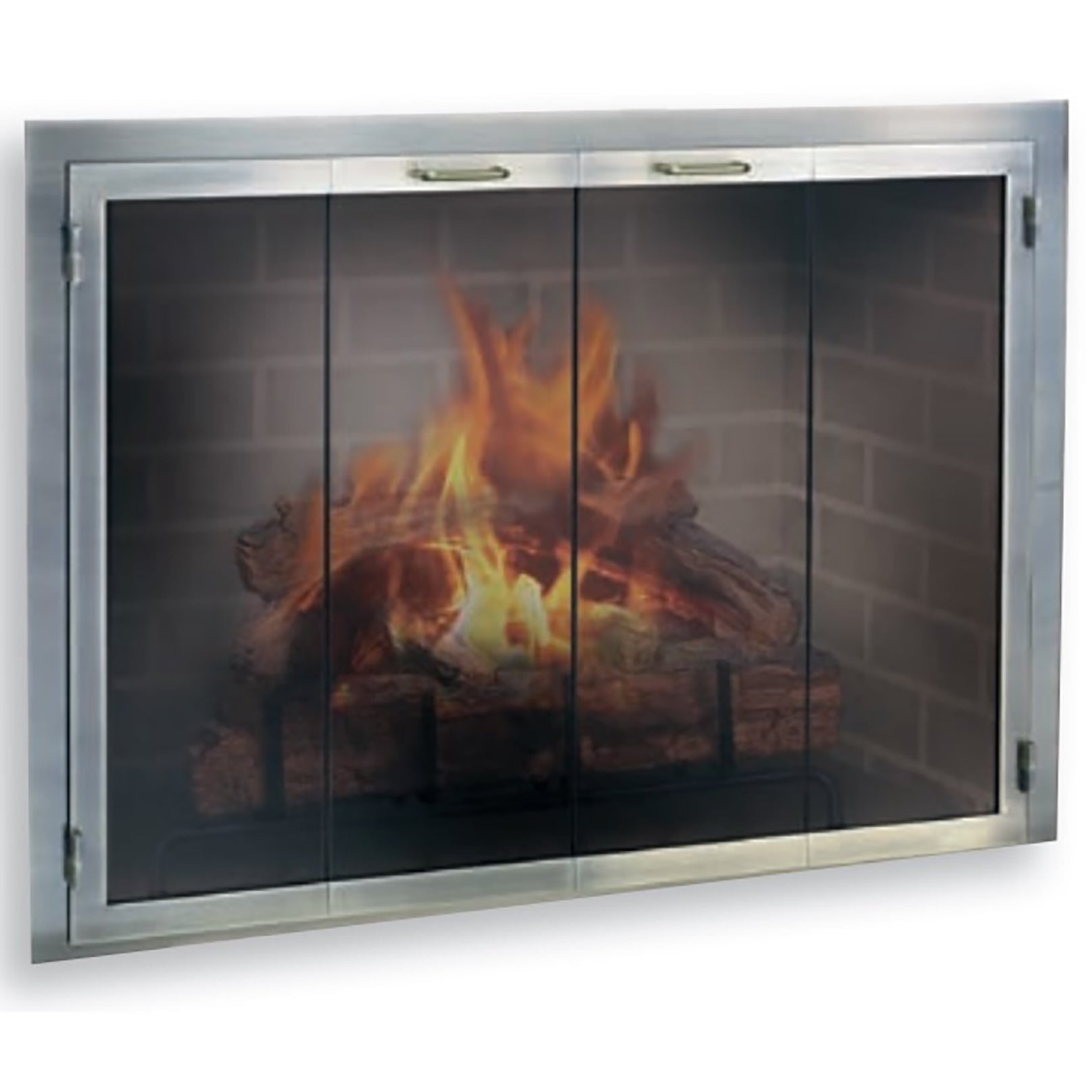 Stainless Steel Masonry Fireplace Doors 