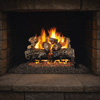 30" Burnt Rustic Oak ANSI Vented Gas Log Set | Real Fyre