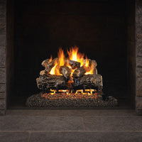 30" Burnt Rustic Oak Vented Gas Log Set | Real Fyre