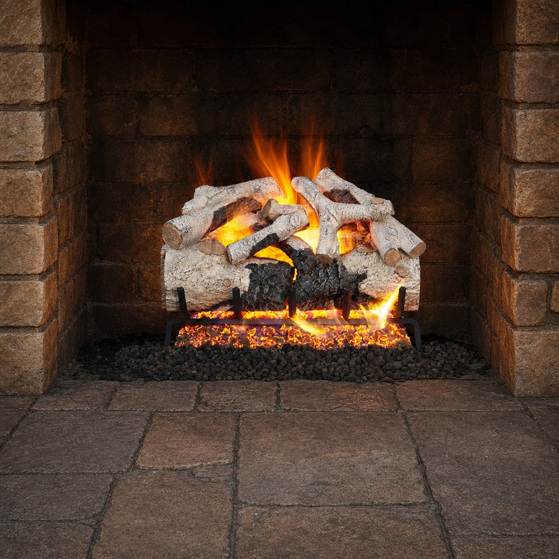 30" Charred Burnt Aspen Vented Gas Log Set | Real Fyre