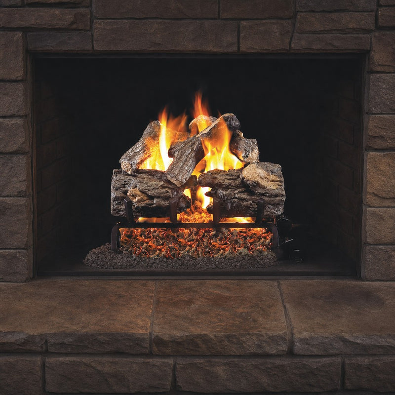 30" Charred Oak ANSI Vented Gas Log Set | Real Fyre
