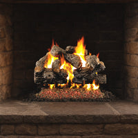 30" Charred Royal English Oak Vented Gas Log Set | Real Fyre