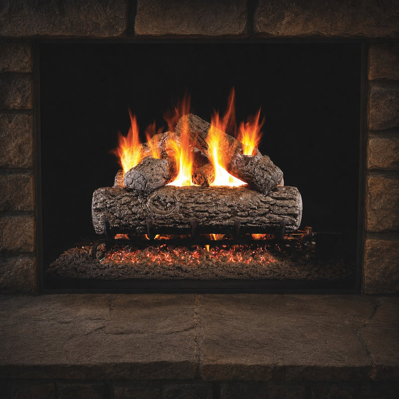 30" Golden Oak Vented Gas Log Set | Real Fyre