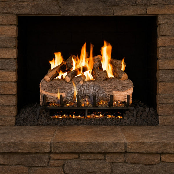 30" Mountain Crest Oak Vented Gas Log Set | Real Fyre