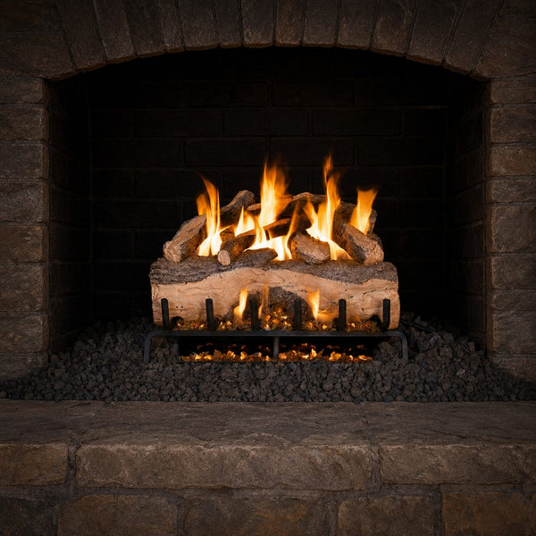 30" Mountain Crest Split Oak Vented Gas Log Set | Real Fyre