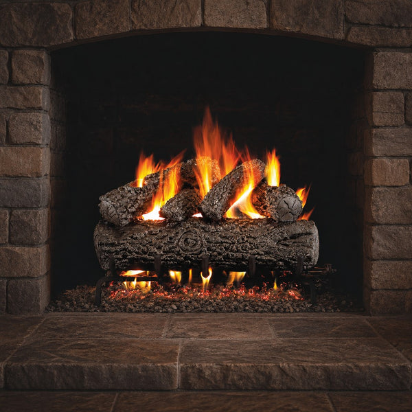 30" Post Oak Vented Gas Log Set | Real Fyre