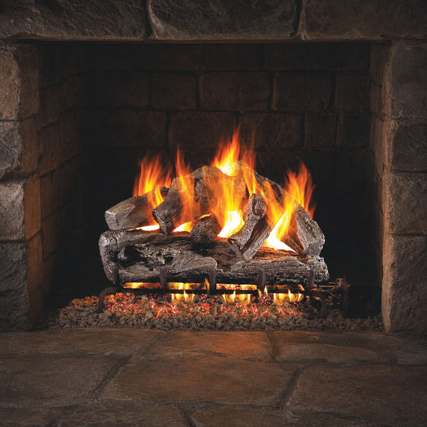 30" Rugged Oak ANSI Vented Gas Log Set | Real Fyre