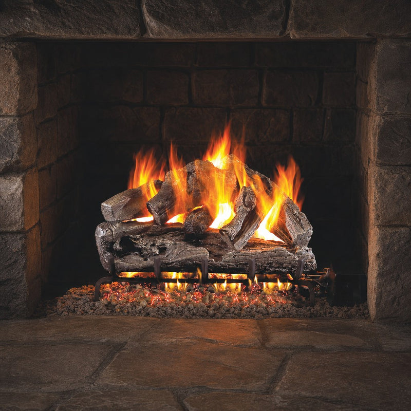 30" Rugged Oak ANSI Vented Gas Log Set | Real Fyre