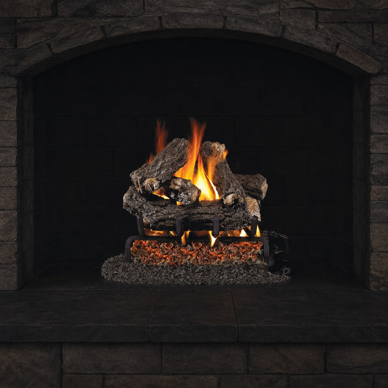 30" Rustic Oak Designer Vented Gas Log Set | Real Fyre