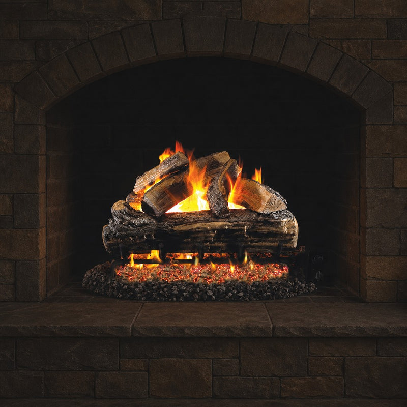 30" Split Oak ANSI Vented Gas Log Set | Real Fyre