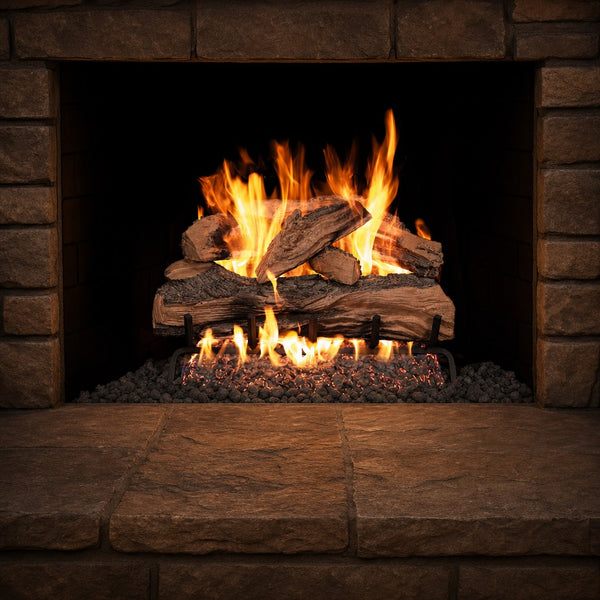 30" Split Oak Designer Plus Vented Gas Log Set | Real Fyre
