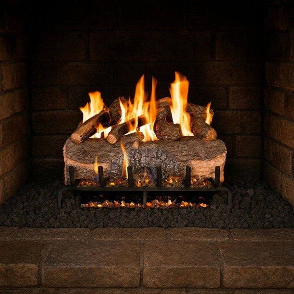 33-inch Mountain Crest Oak Vented Gas Log Set by Real Fyre