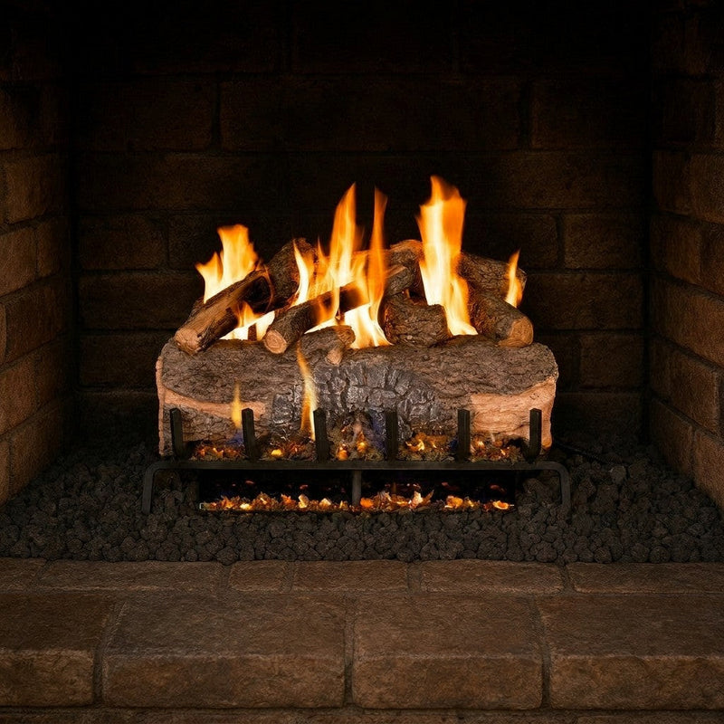 33-inch Mountain Crest Oak Vented Gas Log Set by Real Fyre