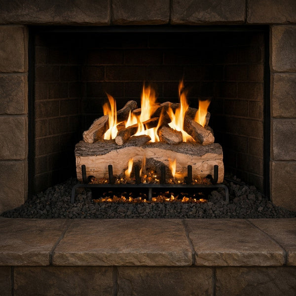 33-inch Mountain Crest Split Oak Vented Gas Log Set by Real Fyre