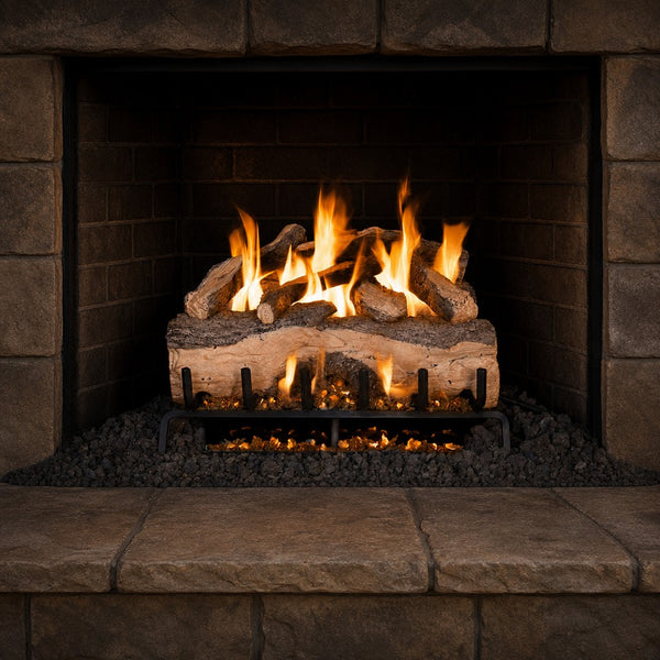 33" Mountain Crest Split Oak Vented Gas Log Set | Real Fyre