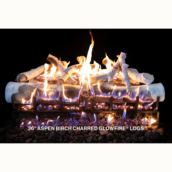 36" Aspen Birch Charred GlowFire Gas Logs