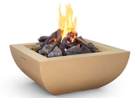 36″ Bordeaux Square Fire Bowl with stainless steel star burner and refractory cement design