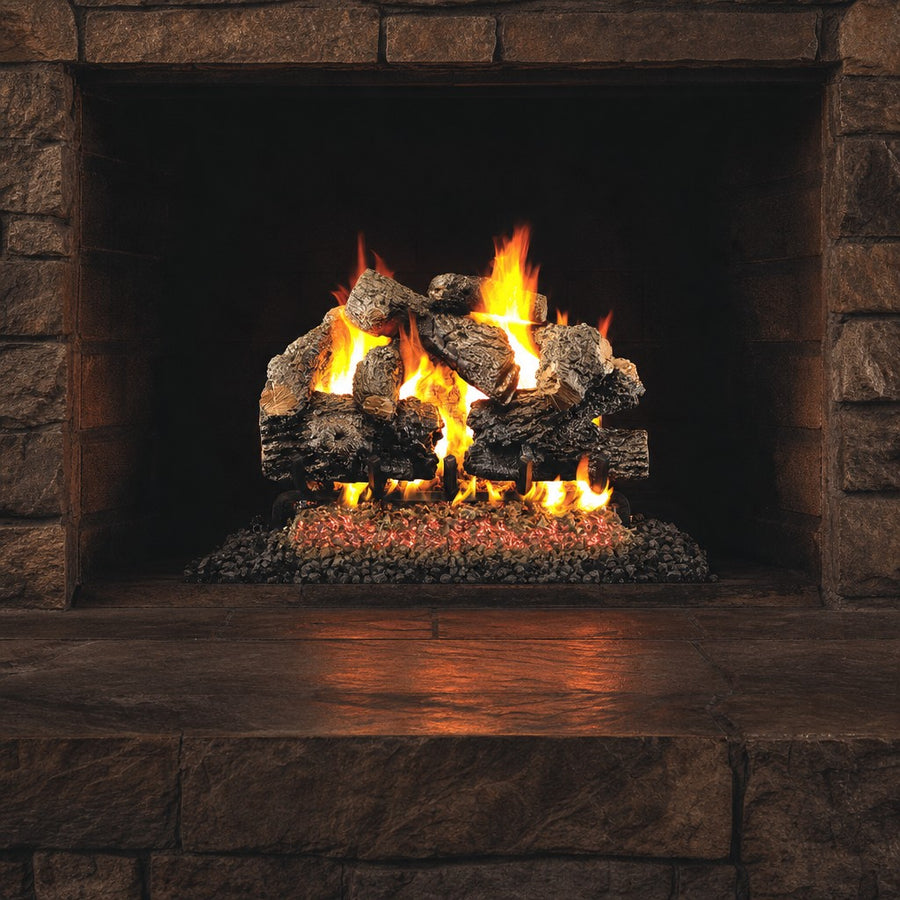 36" Charred Royal English Oak Vented Gas Log Set