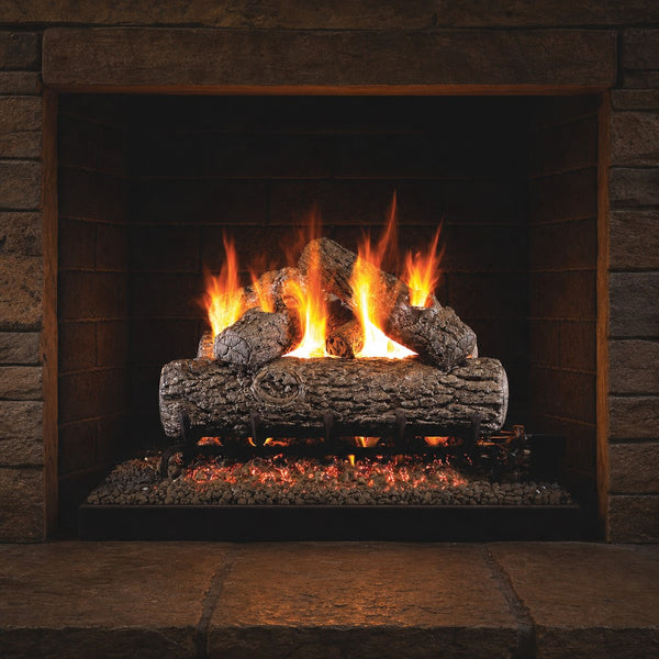 36" Golden Oak Vented Gas Log Set | Real Fyre