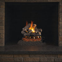 36" Rustic Oak Designer Vented Gas Log Set | Real Fyre