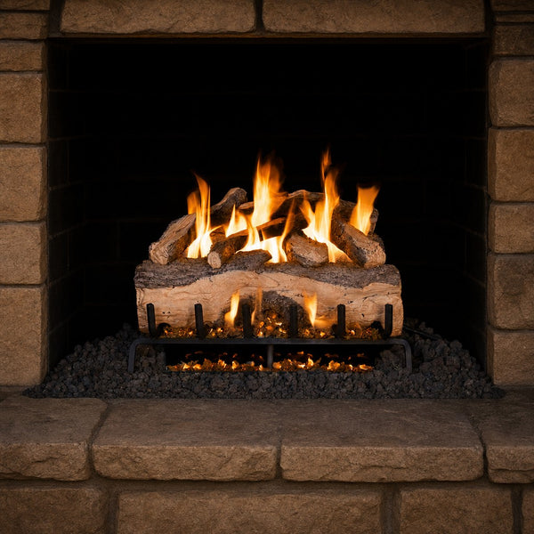 39" Mountain Crest Split Oak Vented Gas Log Set | Real Fyre