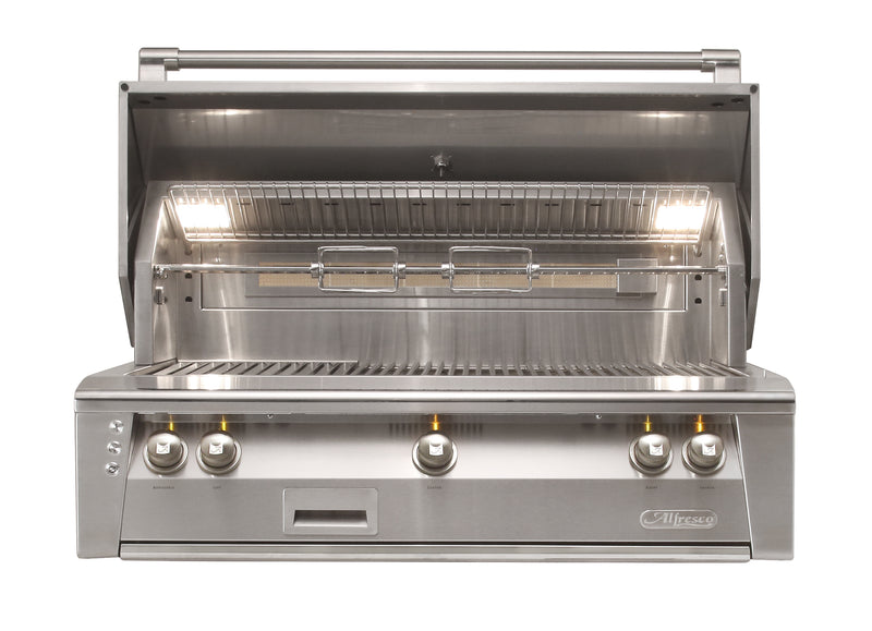 Alfresco ALXE 42-Inch Built-In Gas Grill — 42 Built In Front View Open