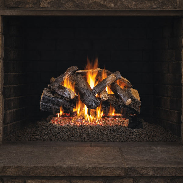 42" Charred Majestic Oak Vented Gas Log Set | Real Fyre