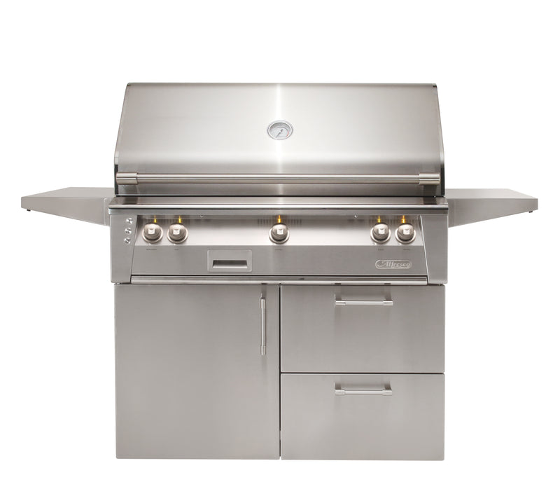 Alfresco ALXE 42-Inch Deluxe Cart Gas Grill — 42 Deluxe Cart Front View Closed