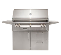 Alfresco ALXE 42-Inch Deluxe Cart Gas Grill with Sear Zone — 42 Deluxe Cart Front View Closed