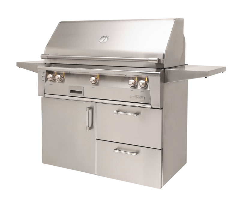 Alfresco 42 Deluxe Cart Left Closed — stainless steel manufacturer photograph
