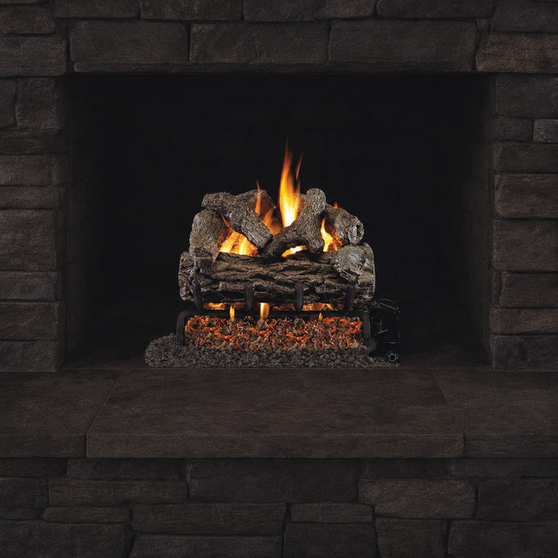 42" Golden Oak Vented Gas Log Set | Real Fyre