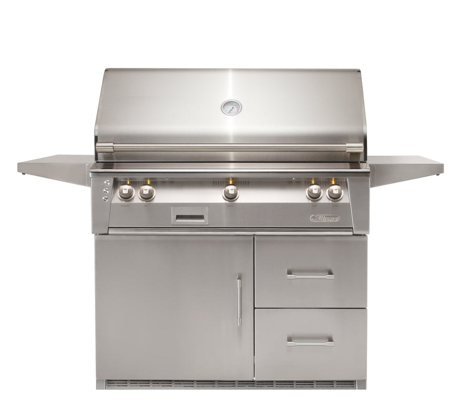 Alfresco ALXE 42-Inch Gas Grill with Refrigerated Cart and Rotisserie
