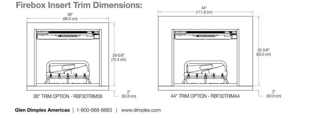 44'' Trim Kit Accessory for Dimplex RBF30 - Revillusion Firebox - ExceptionalFire