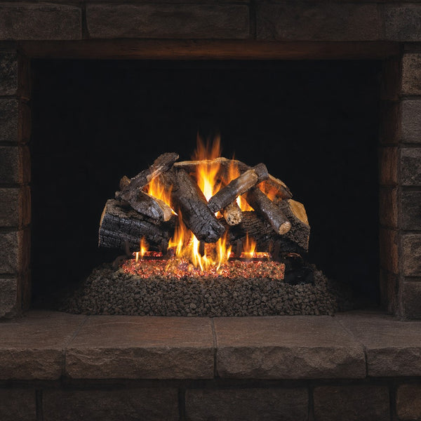 48" Charred Majestic Oak Vented Gas Log Set | Real Fyre