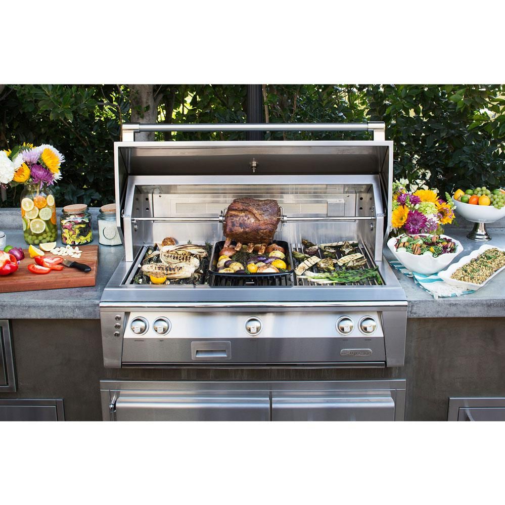 Alfresco ALXE 42-Inch Built-In Natural Gas Grill With Sear Zone And Rotisserie