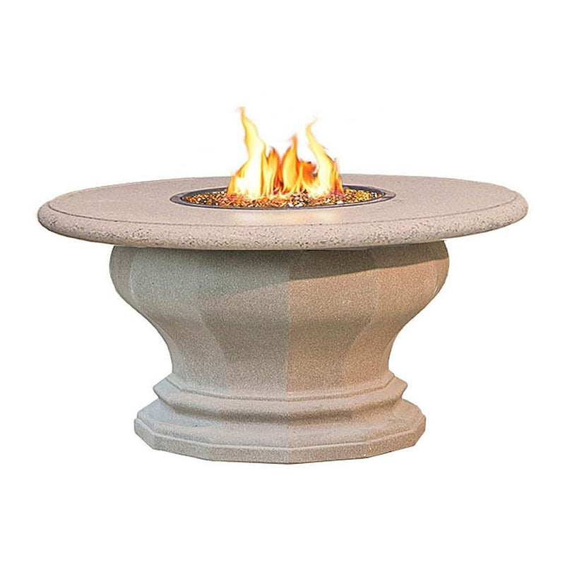 American Fyre Designs 48" Inverted Round Gas Fire Table with Concrete Top