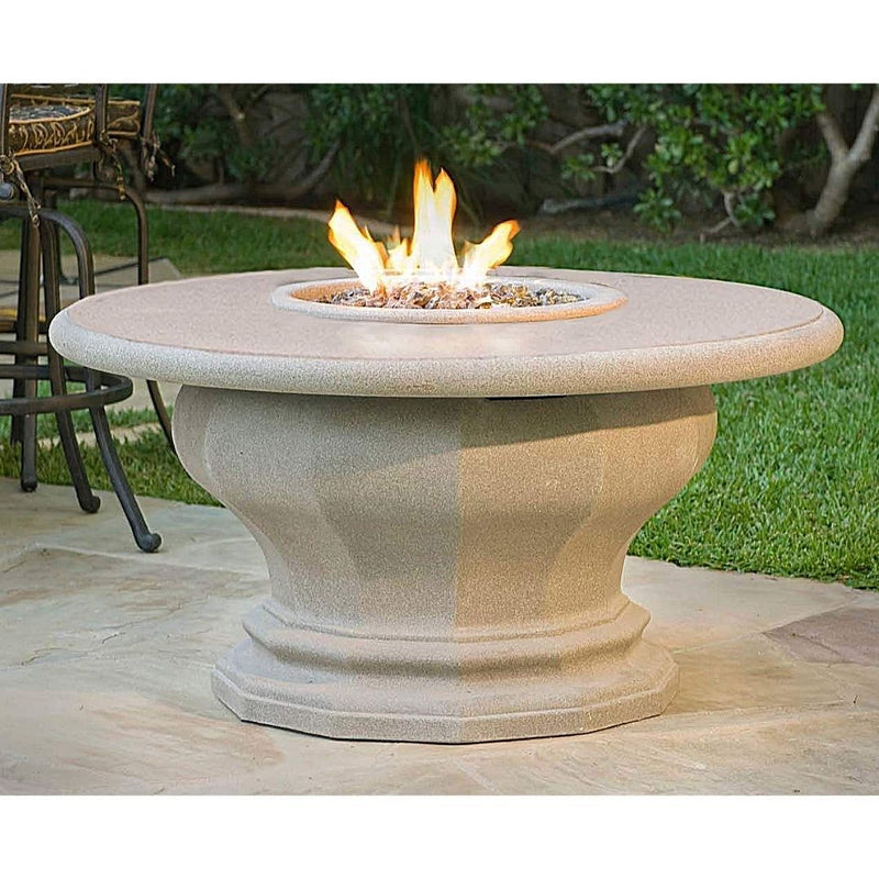 American Fyre Designs 48" Inverted Round Gas Fire Table with Concrete Top