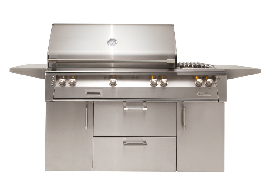 Alfresco ALXE 56-Inch Freestanding Gas Grill with Sear Zone & Side Burners