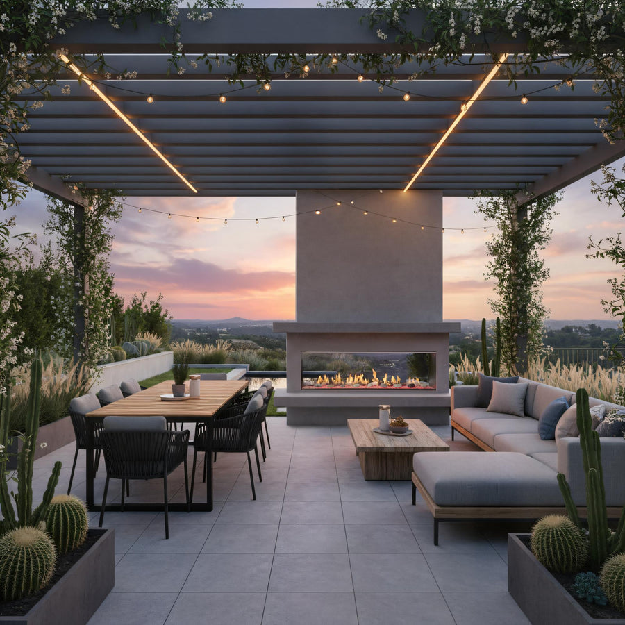 Majestic Lanai 60" See-Through Outdoor Linear Gas Fireplace