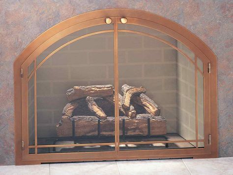 Legend Plain Arch - Masonry Steel Fireplace Glass Doors