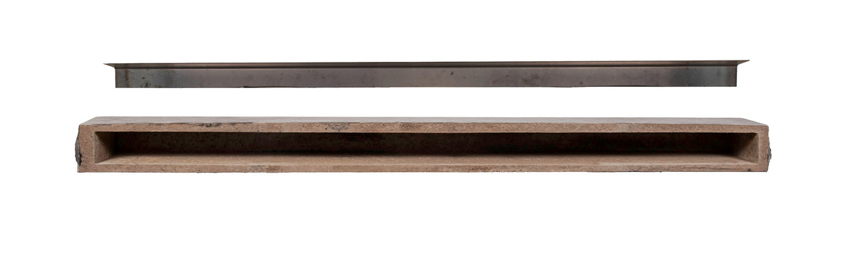 Natural Cut Stone Non-Combustible Mantel Shelf Arctic Blast finish