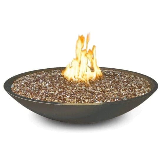 American Fyre Designs Marseille 48" Round Gas Fire Bowl — Smoke, AWEIS Electronic Ignition, Propane