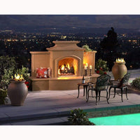 American Fyre Designs Grand Mariposa 113" Outdoor Gas Fireplace with Extended Bullnose Hearth